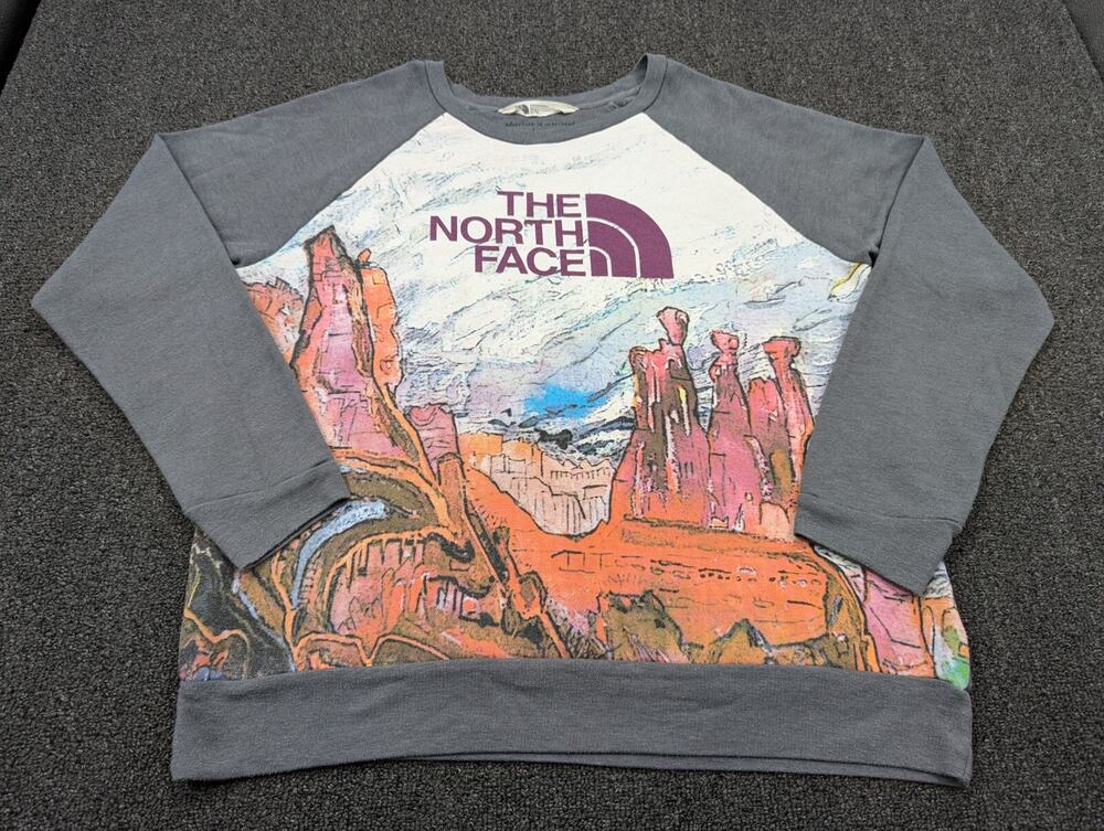 The North Face Ladies Renan Ozturk Pullover Crewneck Sweatshirt Gray Size XL